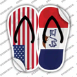 USA|Iowa Flag Novelty Flip Flops Sticker Decal Small