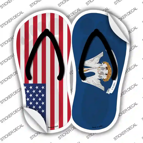 USA|Louisiana Flag Novelty Flip Flops Sticker Decal Small