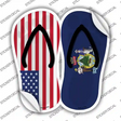 USA|Maine Flag Novelty Flip Flops Sticker Decal Small