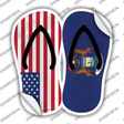 USA|Michigan Flag Novelty Flip Flops Sticker Decal Small