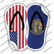 USA|Nebraska Flag Novelty Flip Flops Sticker Decal Small