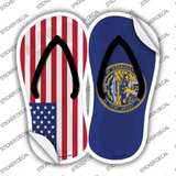 USA|Nebraska Flag Novelty Flip Flops Sticker Decal Small