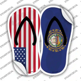 USA|New Hampshire Flag Novelty Flip Flops Sticker Decal Small