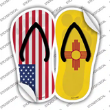 USA|New Mexico Flag Novelty Flip Flops Sticker Decal Small