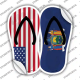 USA|New York Flag Novelty Flip Flops Sticker Decal Small