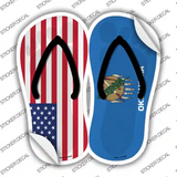 USA|Oklahoma Flag Novelty Flip Flops Sticker Decal Small