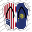 USA|Oregon Flag Novelty Flip Flops Sticker Decal Small