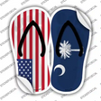 USA|South Carolina Flag Novelty Flip Flops Sticker Decal Small