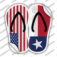 USA|Texas Flag Novelty Flip Flops Sticker Decal Small