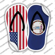 USA|Virginia Flag Novelty Flip Flops Sticker Decal Small