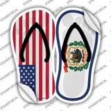 USA|West Virginia Flag Novelty Flip Flops Sticker Decal Small