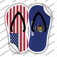 USA|Wisconsin Flag Novelty Flip Flops Sticker Decal Small