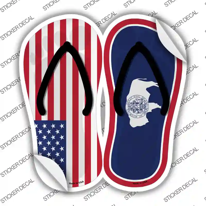 USA|Wyoming Flag Novelty Flip Flops Sticker Decal Small