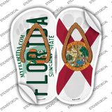 Florida|FL Flag Novelty Flip Flops Sticker Decal Small