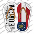 Georgia|GA Flag Novelty Flip Flops Sticker Decal Small