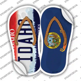 Idaho|ID Flag Novelty Flip Flops Sticker Decal Small