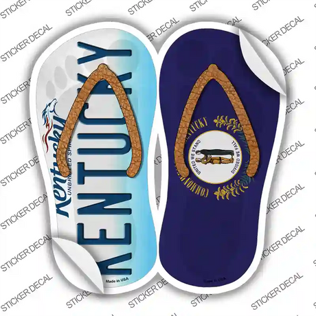 Kentucky|KY Flag Novelty Flip Flops Sticker Decal Small