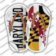 Maryland|MD Flag Novelty Flip Flops Sticker Decal Small