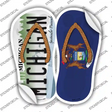 Michigan|MI Flag Novelty Flip Flops Sticker Decal Small