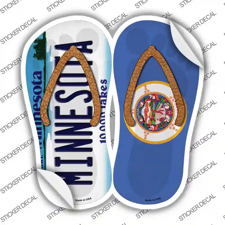 Minnesota|MN Flag Novelty Flip Flops Sticker Decal Small