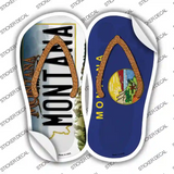 Montana|MT Flag Novelty Flip Flops Sticker Decal Small