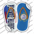 South Dakota|SD Flag Novelty Flip Flops Sticker Decal Small