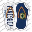 Virginia|VA Flag Novelty Flip Flops Sticker Decal Small