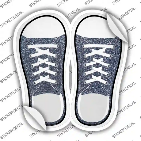 Blue Glitter Novelty Shoe Outlines Sticker Decal Small
