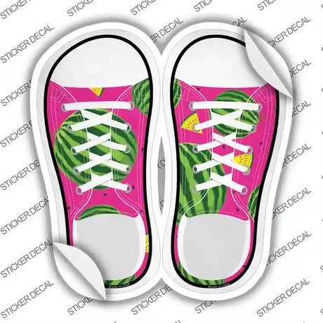 Watermelon Pink Novelty Shoe Outlines Sticker Decal Small