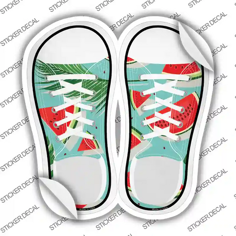 Watermelon Teal Novelty Shoe Outlines Sticker Decal Small