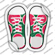 Watermelon Green Novelty Shoe Outlines Sticker Decal Small