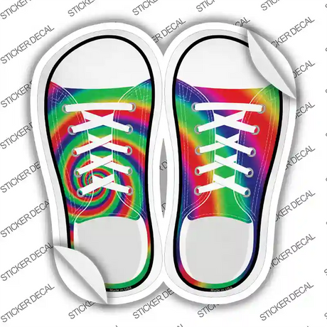 Rainbow Flag Spiral Novelty Shoe Outlines Sticker Decal Small