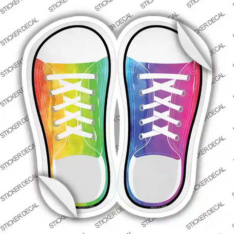 Rainbow Flag Watercolor Vertical Novelty Shoe Outlines Sticker Decal Small