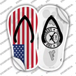 USA|2nd Amendment Novelty Flip Flops Sticker Decal Small