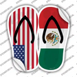 USA|Mexico Flag Novelty Flip Flops Sticker Decal Small