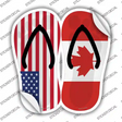 USA|Canada Flag Novelty Flip Flops Sticker Decal Small