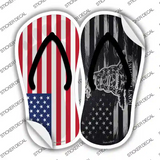 USA|Distressed 2nd Amendment Flag Novelty Flip Flops Sticker Decal Small