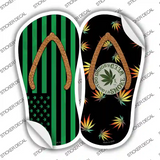 USA Weed|Smoke Weed Novelty Flip Flops Sticker Decal Small