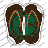 He Doesnt Believe in You Either Novelty Flip Flops Sticker Decal Small