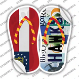 GA Flag|Hawks Strip Art Novelty Flip Flops Sticker Decal Small