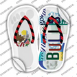 IL Flag|Bulls Strip Art Novelty Flip Flops Sticker Decal Small