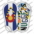 CO Flag|Nuggets Strip Art Novelty Flip Flops Sticker Decal Small