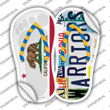 CA Flag|Warriors Strip Art Novelty Flip Flops Sticker Decal Small