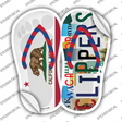 CA Flag|Clippers Strip Art Novelty Flip Flops Sticker Decal Small