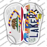 CA Flag|Lakers Strip Art Novelty Flip Flops Sticker Decal Small