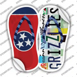 TN Flag|Grizzlies Strip Art Novelty Flip Flops Sticker Decal Small