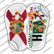 FL Flag|Heat Strip Art Novelty Flip Flops Sticker Decal Small