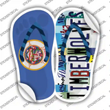 MN Flag|Timberwolves Strip Art Novelty Flip Flops Sticker Decal Small