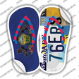 PA Flag|76ers Strip Art Novelty Flip Flops Sticker Decal Small