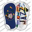 UT Flag|Jazz Strip Art Novelty Flip Flops Sticker Decal Small